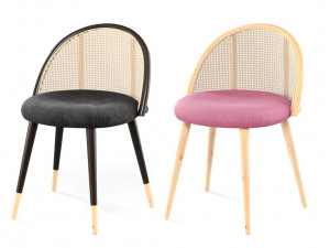 dining set 2- by rattan chair in 4 color Modello 3D