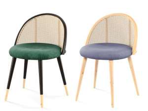 dining set 2- by rattan chair in 4 color Modello 3D