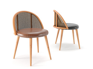 dining set 3- by rattan chair in 4 color 3Dモデル