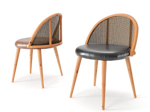 dining set 3- by rattan chair in 4 color 3Dモデル