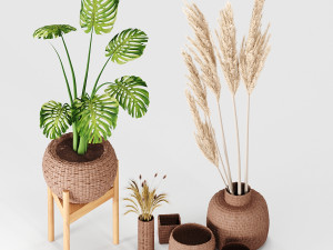 set vases-no3- wicker vase 3D-Modell