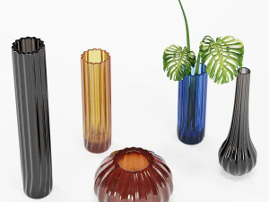 set vases-no4- by reflex murano glass vase 3D Model