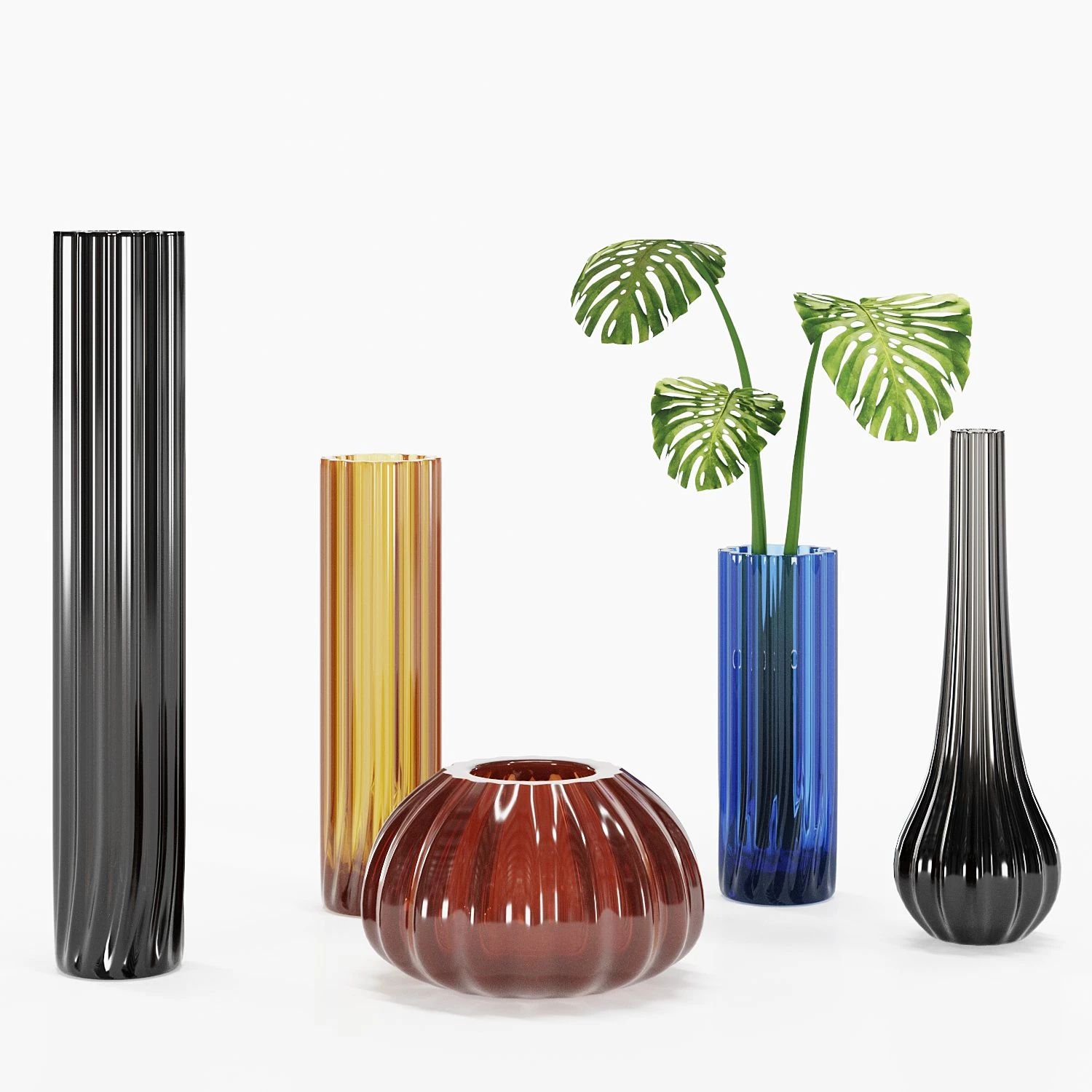 set vases-no4- by reflex murano glass vase 3D Model .c4d .max .obj .3ds .fbx .stl .blend 
