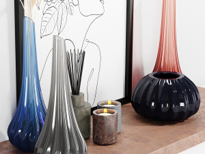 set vases-no5- by reflex murano glass vase 3D-Modell