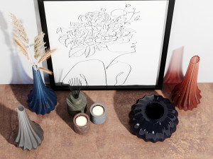 set vases-no5- by reflex murano glass vase 3D-Modell