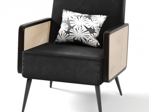 arm chair- rattan cane velvet 3 color vray version 3Dモデル