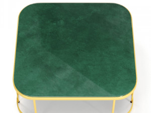 arm chair- rattan cane velvet by table 3D Model
