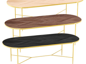 dining table no1- oval dining table with mango wood 3D Model