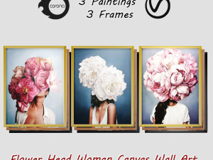 art frams 2- 3 art flower head woman by 3 frams 3D Model
