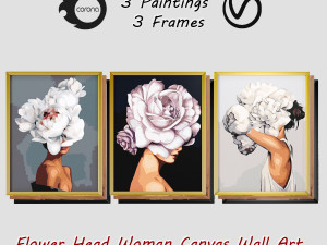 art frams 3- 3 art flower head woman by 3 frams 3D Model