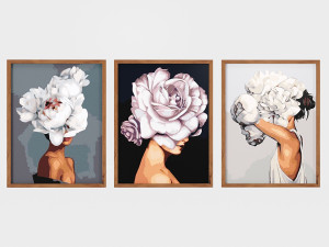 art frams 3- 3 art flower head woman by 3 frams 3D 模型