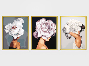 art frams 3- 3 art flower head woman by 3 frams 3D 模型