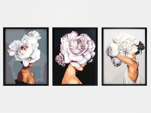 art frams 3- 3 art flower head woman by 3 frams 3D 模型