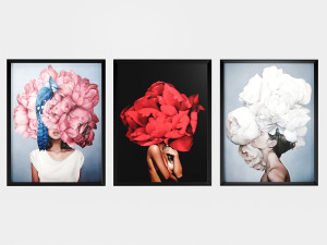 art frams 4- 3 art flower head woman by 3 frams Modelo 3D