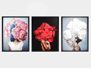 art frams 4- 3 art flower head woman by 3 frams 3D Model