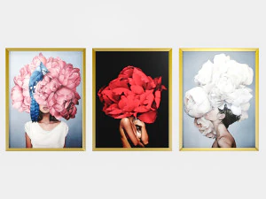 art frams 4- 3 art flower head woman by 3 frams 3D Model