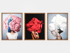 art frams 4- 3 art flower head woman by 3 frams 3D Model