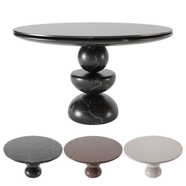 dining table no2- marble table Modèle 3D .c4d .max .obj .3ds .fbx .stl .blend 