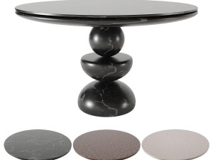 dining table no2- marble table 3D Model