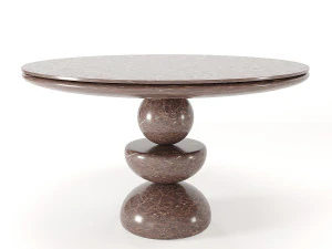 dining table no2- marble table 3D Model