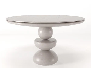 dining table no2- marble table 3D Model