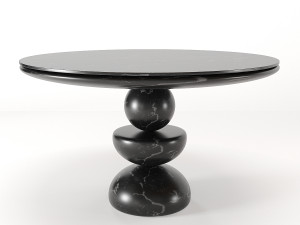 dining table no2- marble table Modèle 3D