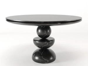dining table no2- marble table 3D Model