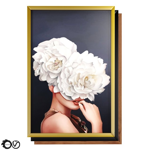 art frams 5- art flower head woman by 3 frams 3D Model .c4d .max .obj .3ds .fbx .stl .blend 