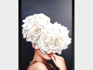art frams 5- art flower head woman by 3 frams 3D Model