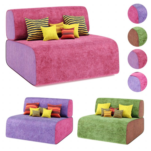 sofa oltreforma - elle collection 3D Model .c4d .max .obj .3ds .fbx .stl .blend 