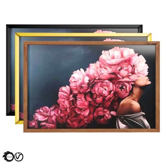art frams 6- art flower head woman by 3 frams 3D Model .c4d .max .obj .3ds .fbx .stl .blend 