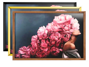 ramka artystyczna 6-sztuka z głową kwiatu kobiety w 3 ramkach Model 3D