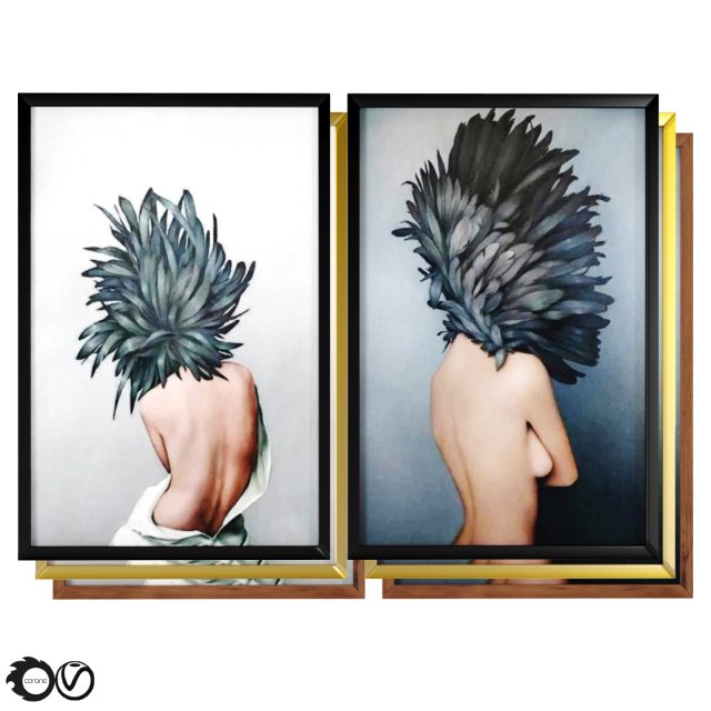 art frams 7- girl with feather by 3 frams 3D Model .c4d .max .obj .3ds .fbx .stl .blend 