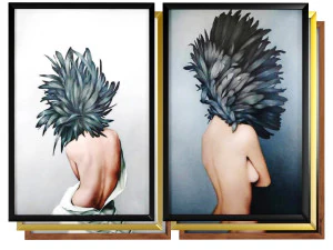 ramka artystyczna 7-dziewczynka z pi&oacute;rkiem w ramce 3 Model 3D