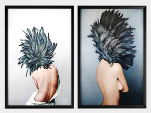 art frams 7- girl with feather by 3 frams 3D Model