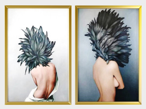 art frams 7- girl with feather by 3 frams 3D Model