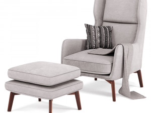 ryder velvet armchair in 6 color 3D 모델
