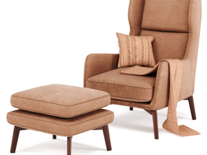 ryder velvet armchair in 6 color 3D 모델