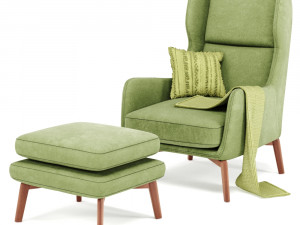 ryder velvet armchair in 6 color 3D 모델