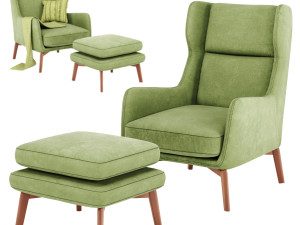 ryder velvet armchair in 6 color 3D 모델