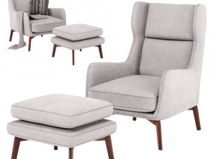 ryder velvet armchair in 6 color 3D 모델
