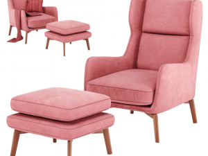 ryder velvet armchair in 6 color 3D 모델