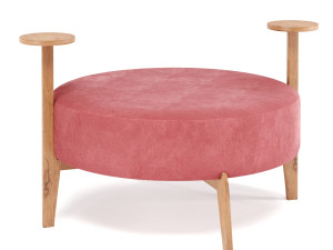 poufs vol4- round velvet pouf by adjustable color 3D Модель