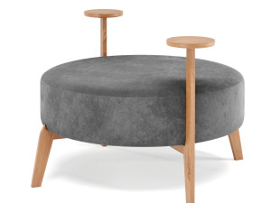 poufs vol4- round velvet pouf by adjustable color 3D Модель