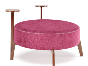 poufs vol4- round velvet pouf by adjustable color 3D Модель