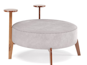 poufs vol4- round velvet pouf by adjustable color 3D Модель