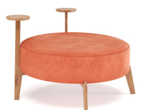 poufs vol4- round velvet pouf by adjustable color 3D Модель