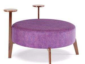 poufs vol4- round velvet pouf by adjustable color 3D Модель