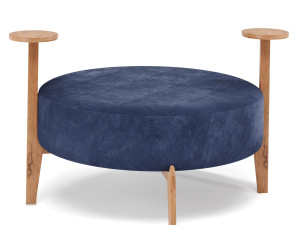 poufs vol4- round velvet pouf by adjustable color 3D Модель