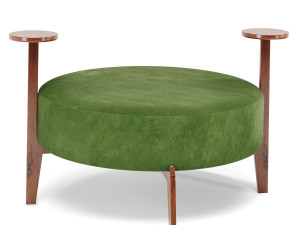 poufs vol4- round velvet pouf by adjustable color 3D Модель